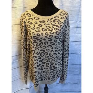 Croft & Barrow Leopard Print Classic Pull Over Sweater Size Extra Large XL